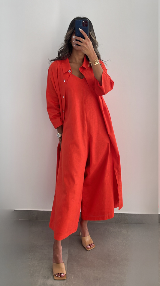 Jumpsuit Coord - Red