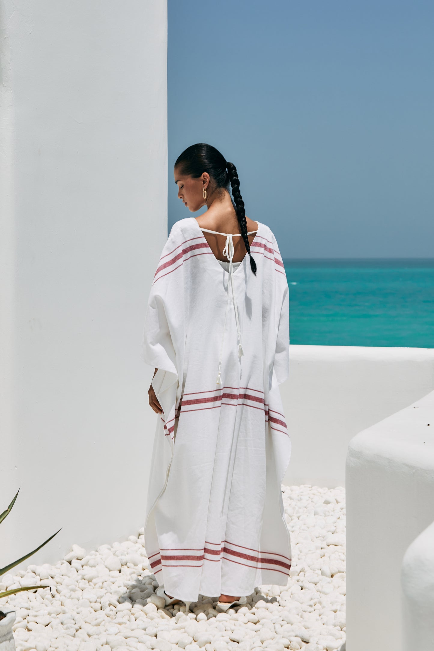 Salina Kaftan Coord - White