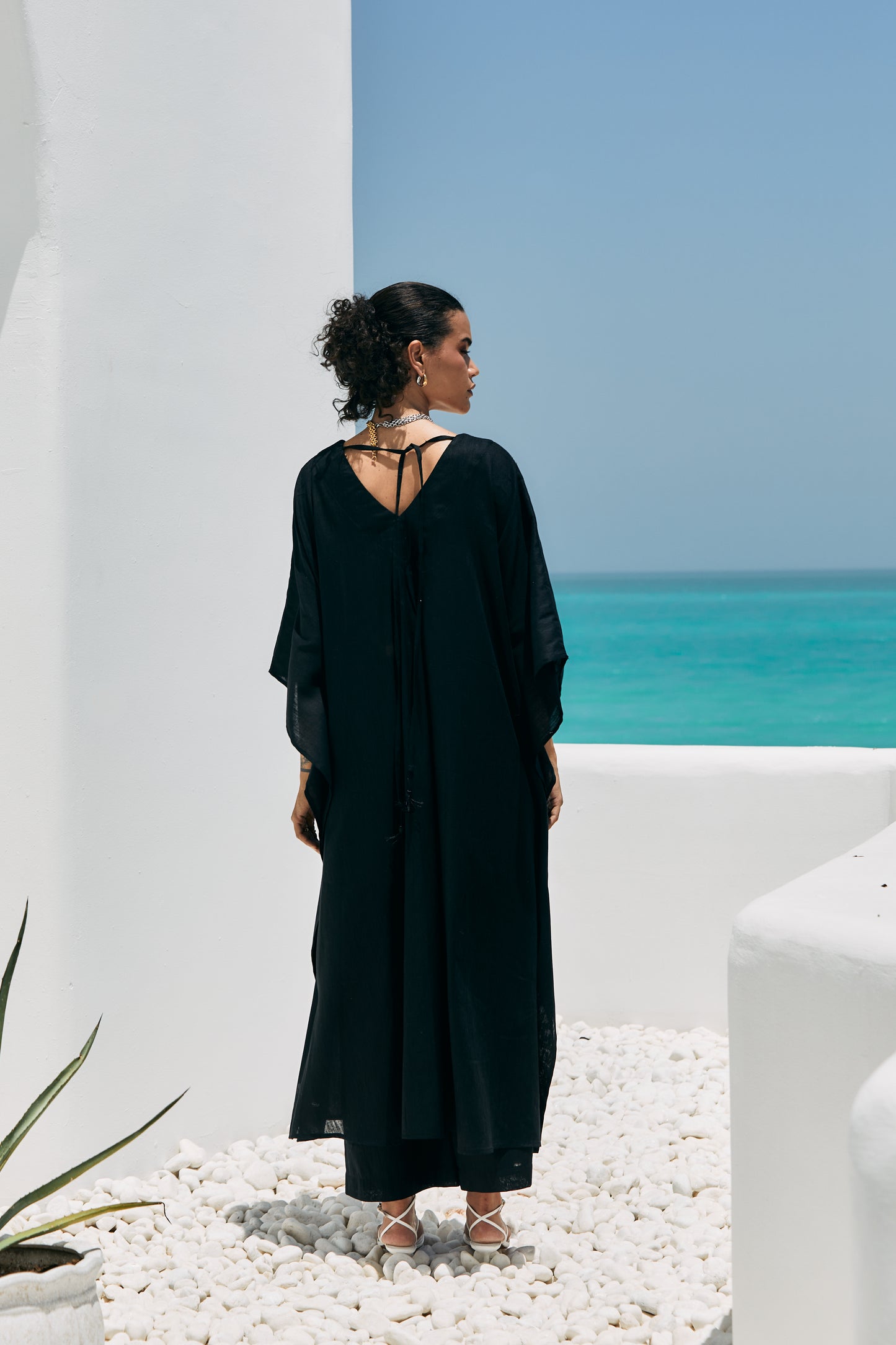 Salina Kaftan Coord - Black